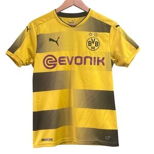 Borussia Dortmund PUMA Short Sleeve Soccer Football Jersey Yellow Sz Small